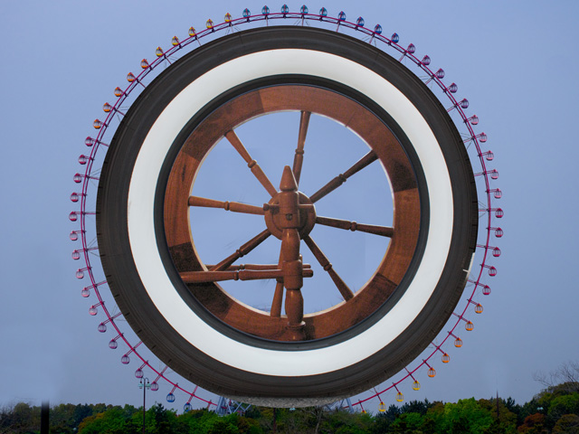 Wheat: A market best illustrated by the phrase "Spinning Wheel(s)." (DTN photo illustration by Nick Scalise; car tire by Dennis Irrgang, ferris wheel by DaraKero_F, and spinning wheel by Homini, CC BY 2.0) 